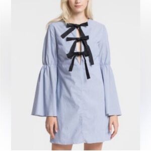 English Factory Light Blue Dress with Black Bows